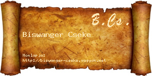 Biswanger Cseke névjegykártya